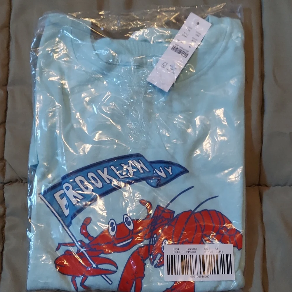 J.CREW Brooklyn NY Crabby Shack  graphic t-shirt Made In The USA MED BNWT